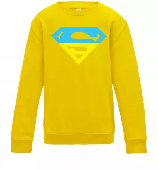 Дитячий світшот УКРАЇНСЬКИЙ СУПЕРМЕН Сонячно жовтий фото