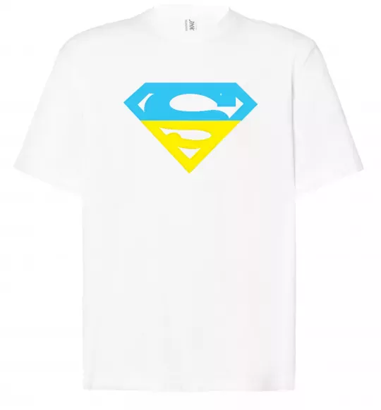 Футболка Оверсайз УКРАЇНСЬКИЙ СУПЕРМЕН Белый фото