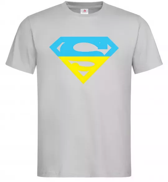 Мужская футболка УКРАЇНСЬКИЙ СУПЕРМЕН Серый фото