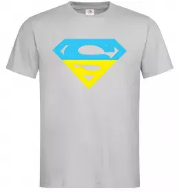 Мужская футболка УКРАЇНСЬКИЙ СУПЕРМЕН Серый фото