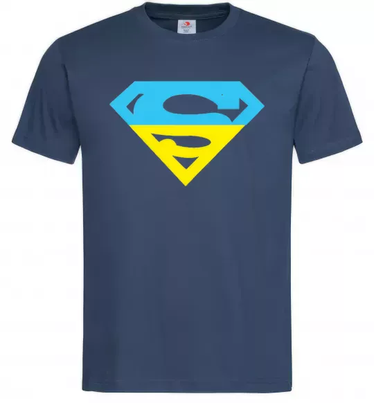 Мужская футболка УКРАЇНСЬКИЙ СУПЕРМЕН Темно-синий фото