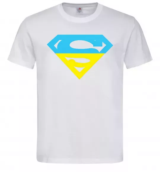Мужская футболка УКРАЇНСЬКИЙ СУПЕРМЕН Белый фото