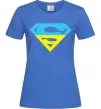 Женская футболка УКРАЇНСЬКИЙ СУПЕРМЕН Ярко-синий Женская футболка УКРАЇНСЬКИЙ СУПЕРМЕН Ярко-синий фото