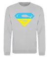 Свитшот УКРАЇНСЬКИЙ СУПЕРМЕН Серый меланж фото