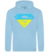 Чоловіча толстовка (худі) УКРАЇНСЬКИЙ СУПЕРМЕН Блакитний фото