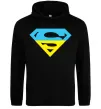 Женская толстовка (худи) УКРАЇНСЬКИЙ СУПЕРМЕН Черный фото