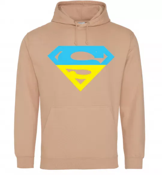 Женская толстовка (худи) УКРАЇНСЬКИЙ СУПЕРМЕН Песочный фото