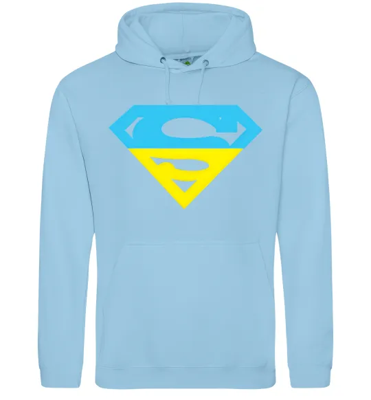 Жіноча толстовка (худі) УКРАЇНСЬКИЙ СУПЕРМЕН Блакитний фото