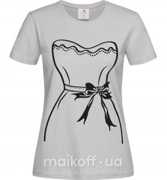 Женская футболка НЕВЕСТА свадебное платье Серый фото