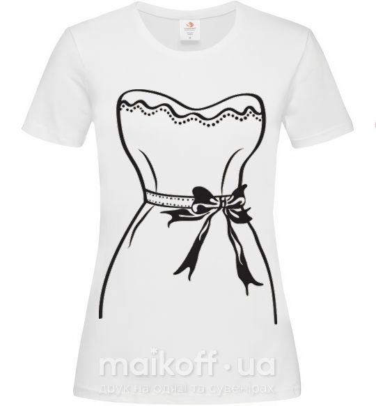 Женская футболка НЕВЕСТА свадебное платье Белый фото