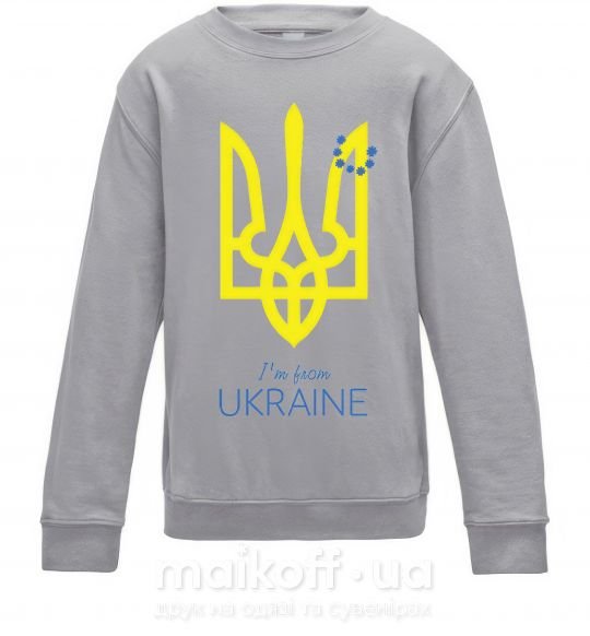 Детский Свитшот I'm from Ukraine Серый меланж фото
