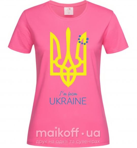 Женская футболка I'm from Ukraine Ярко-розовый фото