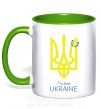 Чашка с цветной ручкой I'm from Ukraine Зеленый фото