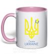 Чашка з кольоровою ручкою I'm from Ukraine Ніжно рожевий фото