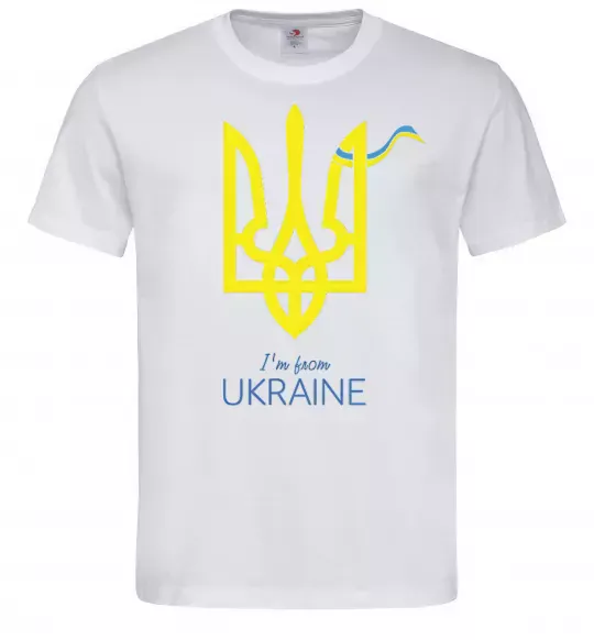 Мужская футболка I'm from Ukraine - герб Белый фото
