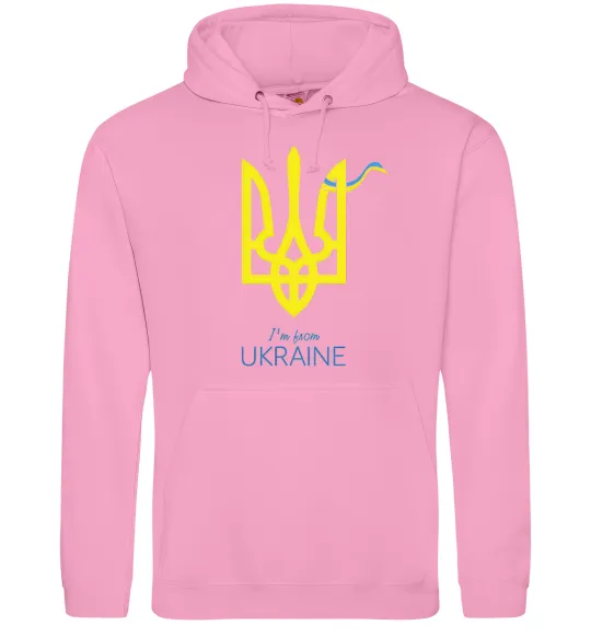 Жіноча толстовка (худі) I'm from Ukraine - герб Рожевий фото