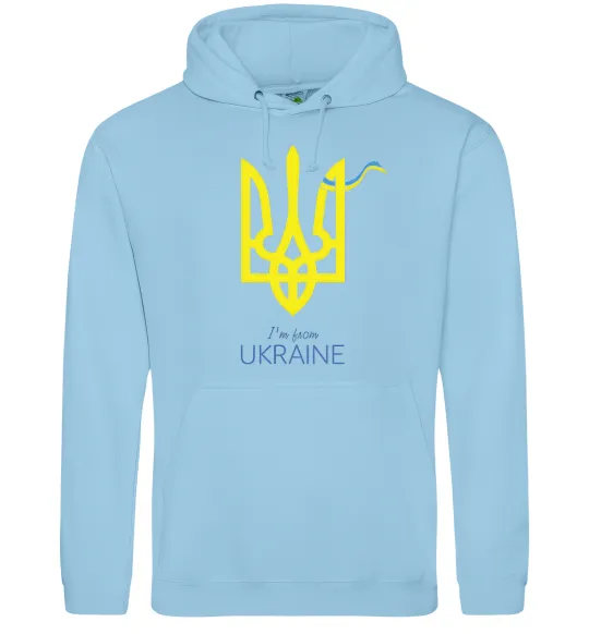 Жіноча толстовка (худі) I'm from Ukraine - герб Блакитний фото