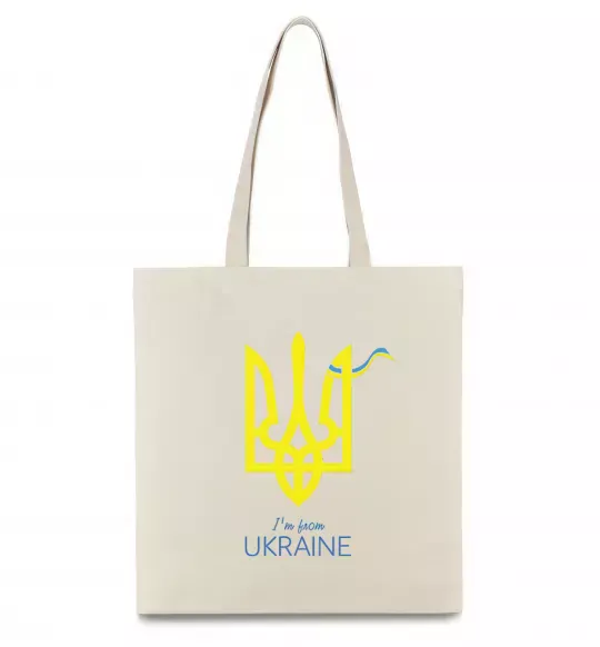 Эко-сумка I'm from Ukraine - герб Бежевый фото