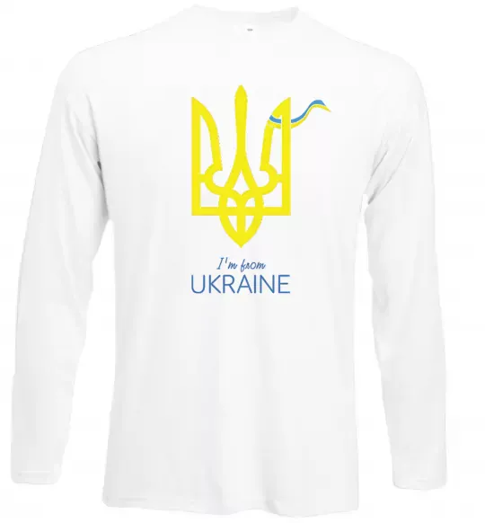 Лонгслив I'm from Ukraine - герб Белый фото