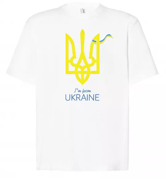 Футболка Оверсайз I'm from Ukraine - герб Белый фото