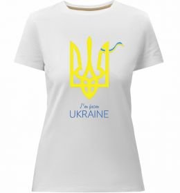 Женская премиум футболка I'm from Ukraine - герб