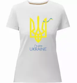 Женская премиум футболка Герб у квітах Черный фото