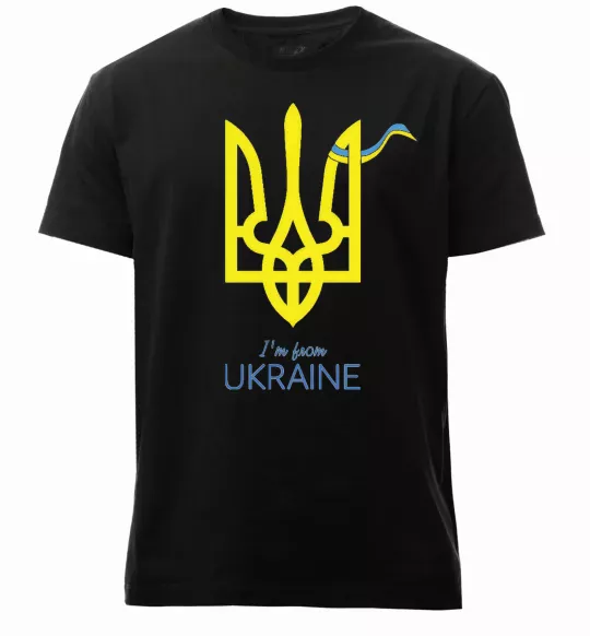 Мужская премиум футболка I'm from Ukraine - герб Черный фото