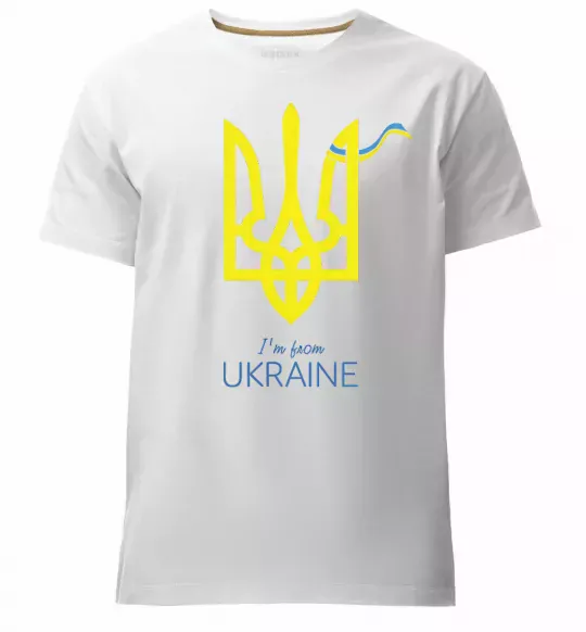 Мужская премиум футболка I'm from Ukraine - герб Белый фото