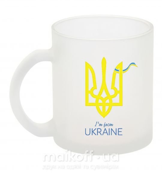Чашка скляна I'm from Ukraine - герб Фроузен фото