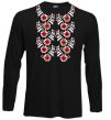 Лонгслів Black&red embroidery Чорний фото