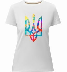 Женская премиум футболка Герб - фарби