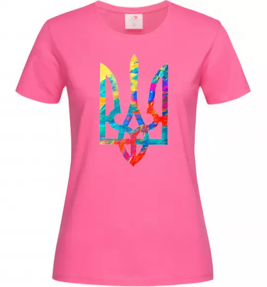 Жіноча футболка Герб - фарби Яскраво-рожевий фото