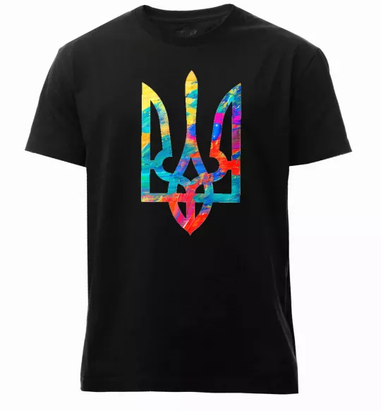 Чоловіча преміум футболка Герб - фарби Чорний фото