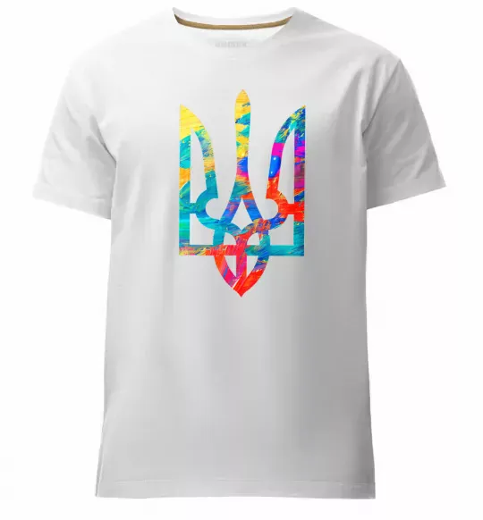 Чоловіча преміум футболка Герб - фарби Білий фото