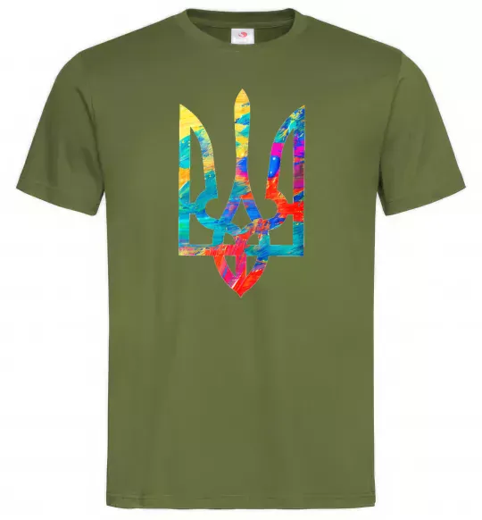 Мужская футболка Герб - фарби Оливковый фото
