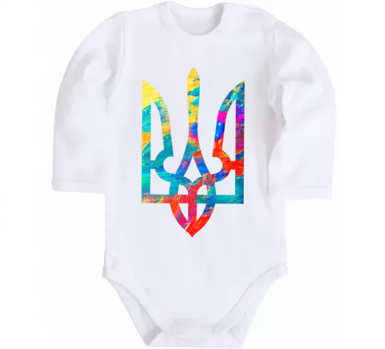 Дитячий бодік Герб - фарби Білий фото