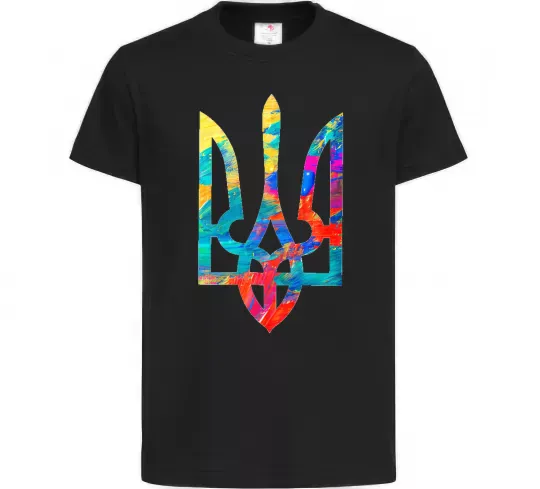 Детская футболка Герб - фарби Черный фото