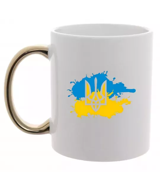 Чашка с цветной ручкой Герб і Прапор - фарби Золото фото