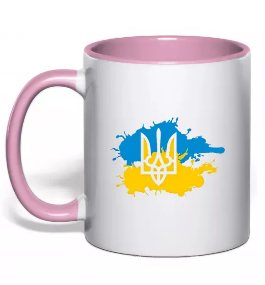 Чашка с цветной ручкой Герб і Прапор - фарби Нежно розовый фото