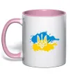 Чашка с цветной ручкой Герб і Прапор - фарби Нежно розовый фото
