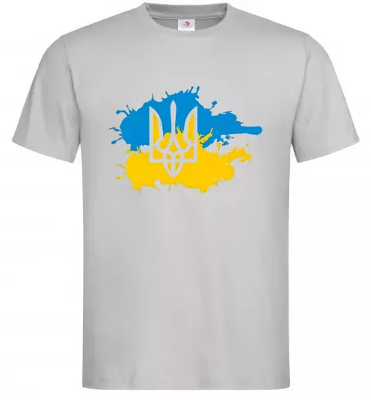 Мужская футболка Герб і Прапор - фарби Серый фото