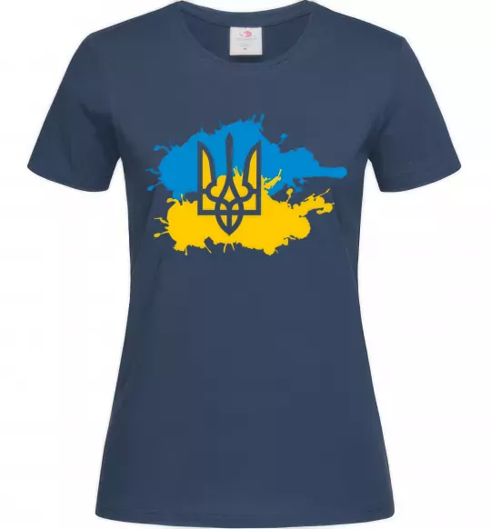 Жіноча футболка Герб і Прапор - фарби Темно-синій фото