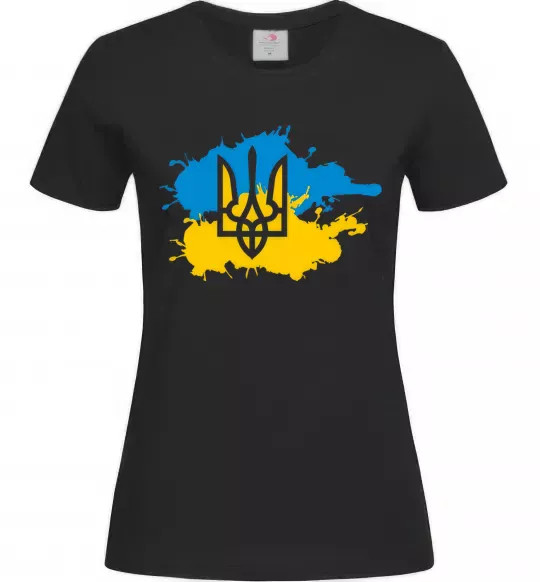 Жіноча футболка Герб і Прапор - фарби Чорний фото