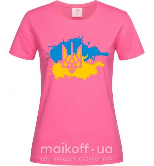 Жіноча футболка Герб і Прапор - фарби Яскраво-рожевий фото