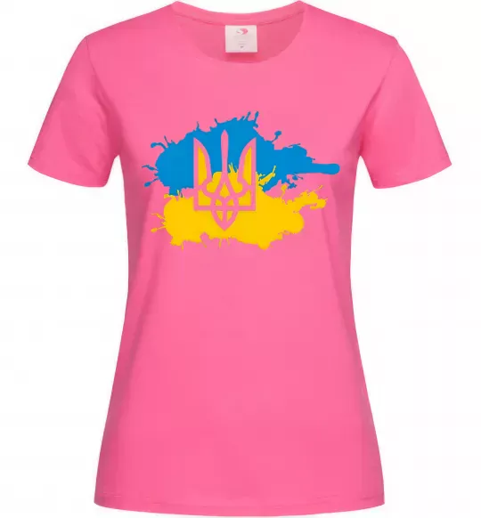 Жіноча футболка Герб і Прапор - фарби Яскраво-рожевий фото