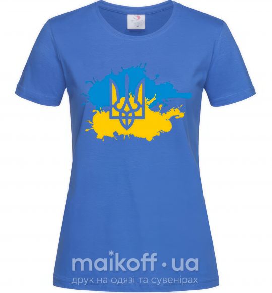 Жіноча футболка Герб і Прапор - фарби Яскраво-синій фото