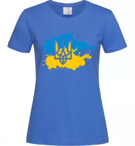 Жіноча футболка Герб і Прапор - фарби Яскраво-синій фото