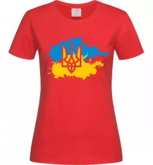 Жіноча футболка Герб і Прапор - фарби Червоний фото