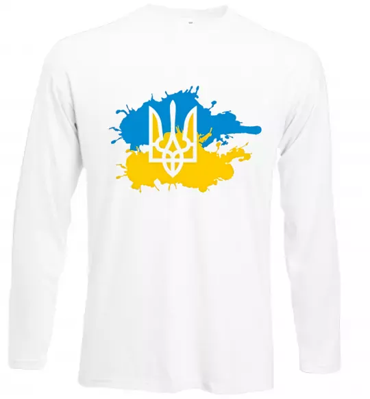 Лонгслів Герб і Прапор - фарби Білий фото