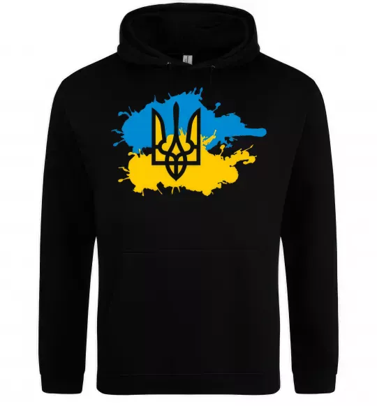 Мужская толстовка (худи) Герб і Прапор - фарби Черный фото